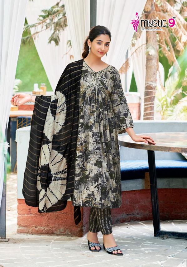 Mystic 9 Heena Vol 4 Rayon Kurti Bottom With Dupatta Collection